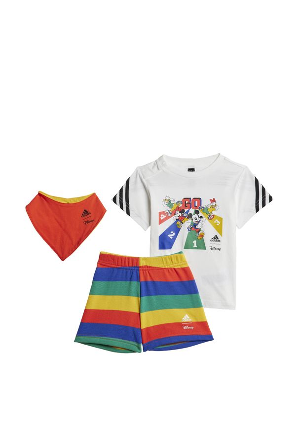 Adidas - adidas x Disney Mickey Mouse Gift Set. Okazja: na uczelnię. Kolor: czarny, biały, wielokolorowy. Materiał: dresówka. Wzór: motyw z bajki. Styl: sportowy