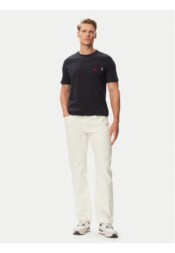Beverly Hills Polo Club T-Shirt P-SS26M-TS414000 Granatowy Regular Fit. Typ kołnierza: polo. Kolor: niebieski. Materiał: bawełna