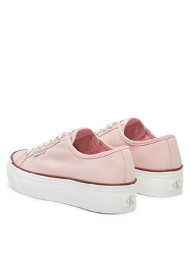 Calvin Klein Jeans Tenisówki Vulc Flatform Ctn Logo Tag YW0YW01838 Różowy. Kolor: różowy. Materiał: materiał