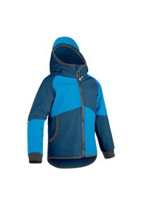 UNUO - Kurtka softshellowa dziecięca z polarem Street, kobaltowy, turkusowy. Kolor: niebieski. Materiał: polar. Sezon: jesień, wiosna. Styl: street