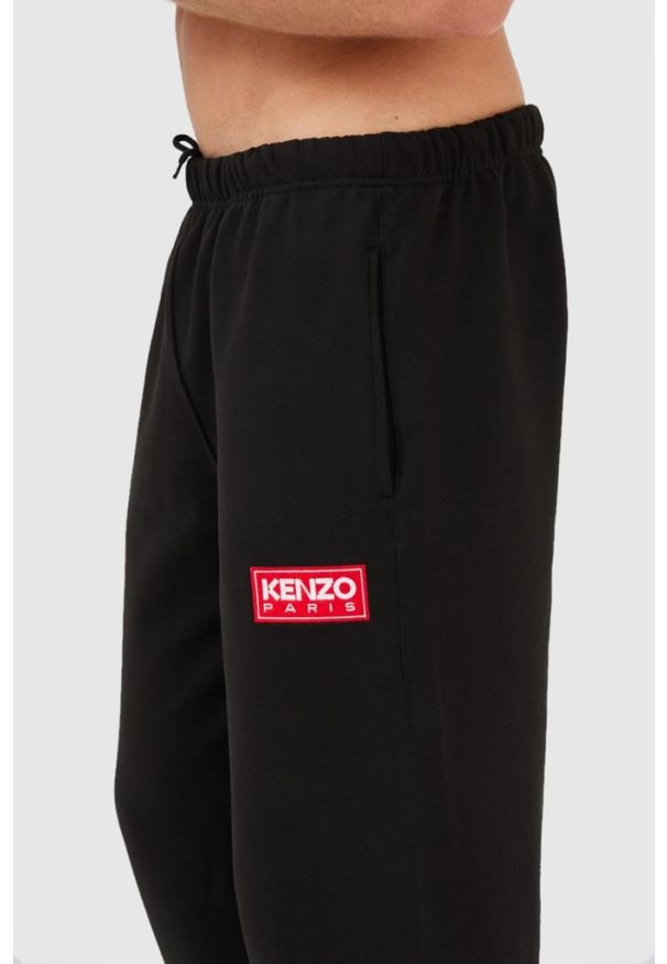 Kenzo - KENZO Czarne spodnie dresowe męskie, Rozmiar M. Kolor: czarny. Materiał: dresówka