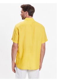 TOMMY HILFIGER - Tommy Hilfiger Koszula Pigment Dyed MW0MW30916 Żółty Regular Fit. Kolor: żółty. Materiał: len