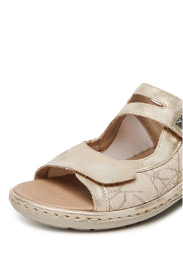 Remonte Sandały D7647-94 Złoty. Kolor: złoty. Materiał: nubuk, skóra