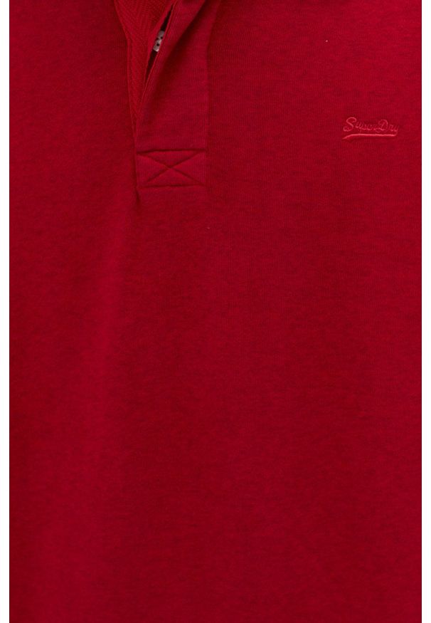 Superdry bluza bawełniana męska kolor czerwony gładka. Kolor: czerwony. Materiał: bawełna. Długość: krótkie. Wzór: gładki