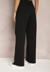 Renee - Czarne Szerokie Spodnie Dresowe z Elastycznej Bawełny Niarti. Kolor: czarny. Materiał: bawełna, dresówka