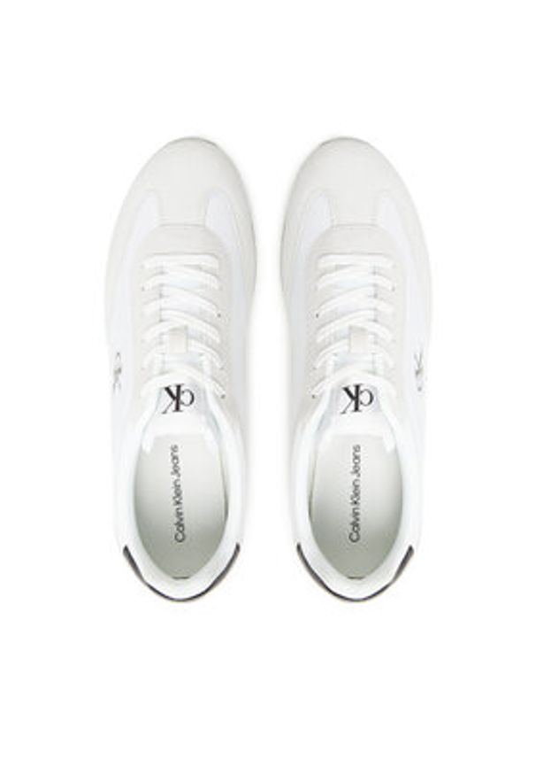Calvin Klein Jeans Sneakersy Retro Runner Lace Up Ny-Su YM0YM01325 Biały. Kolor: biały. Materiał: skóra