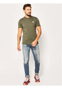 Alpha Industries T-Shirt Basic 188505 Zielony Regular Fit. Kolor: zielony. Materiał: bawełna #2
