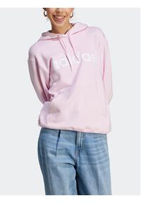 Adidas - adidas Bluza Essentials Linear Hoodie IL3343 Różowy Regular Fit. Kolor: różowy. Materiał: bawełna #8