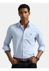 Polo Ralph Lauren Koszula 710929344020 Błękitny Slim Fit. Typ kołnierza: polo. Kolor: niebieski. Materiał: bawełna #1