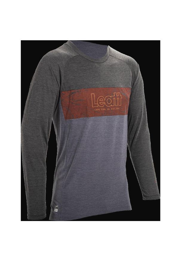 LEATT - Bluza rowerowa męska Leatt Jersey MTB Gravity 2.0. Kolor: czarny. Materiał: jersey