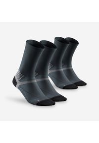 quechua - Skarpety turystyczne Quechua Hike 500 długie x 2. Kolor: szary. Materiał: poliamid, elastan. Wzór: ze splotem. Sport: turystyka piesza #1