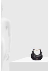 Pinko torebka skórzana kolor czarny. Kolor: czarny. Materiał: skórzane #4