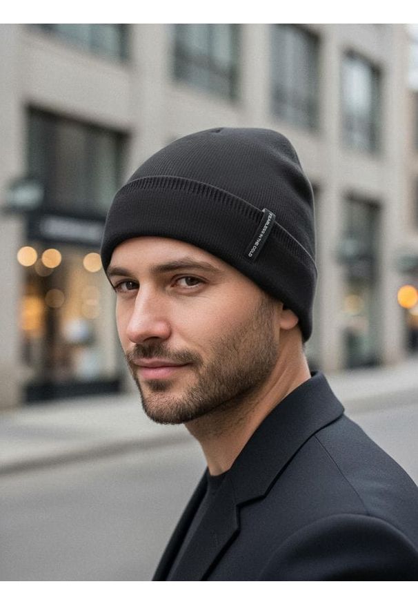 Sinsay - Czapka beanie z wiskozą - czarny. Kolor: czarny. Materiał: wiskoza