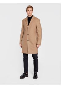 Calvin Klein Płaszcz przejściowy K10K110462 Brązowy Regular Fit. Kolor: brązowy. Materiał: wełna #4
