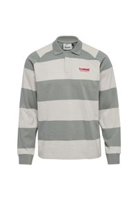 Koszulka polo z długim rękawem Hummel Striped. Typ kołnierza: polo. Kolor: szary. Materiał: bawełna. Długość rękawa: długi rękaw. Długość: długie #1
