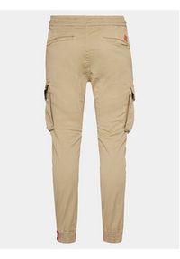 Alpha Industries Joggery Twill 116202 Beżowy Slim Taper Fit. Kolor: beżowy. Materiał: bawełna #3