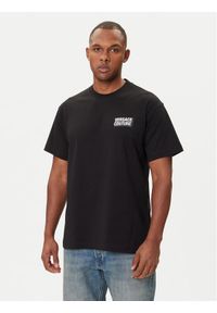 Versace Jeans Couture T-Shirt 79GAHP10 CJ01P Czarny Regular Fit. Kolor: czarny. Materiał: bawełna #1