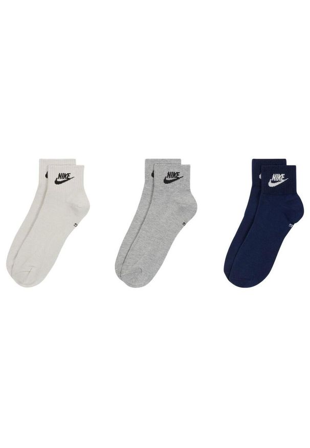 Nike - Skarpety Za Kostkę Unisex Adult Everyday Essential (zestaw 3 Sztuk). Kolor: czarny, niebieski, wielokolorowy, biały. Sport: turystyka piesza
