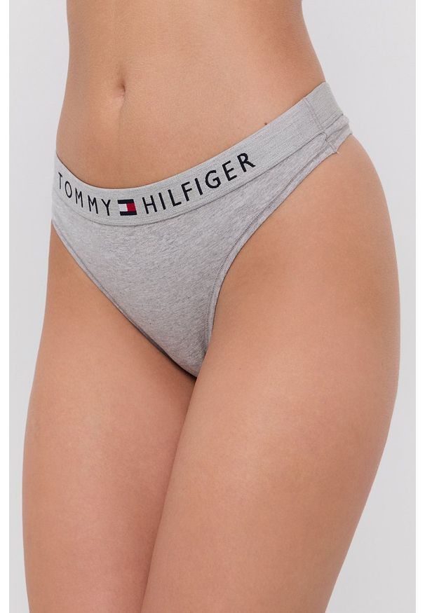 TOMMY HILFIGER - Tommy Hilfiger - Stringi. Kolor: szary. Materiał: bawełna