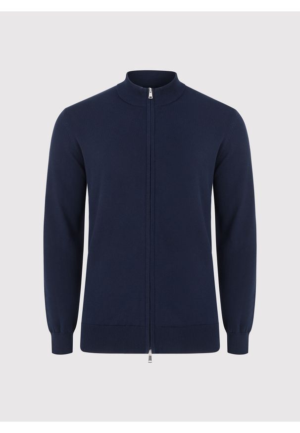 Pako Lorente - PAKO LORENTE – Sweter męski rozpinany w kolorze granatowym. Kolor: niebieski. Materiał: bawełna. Sezon: wiosna