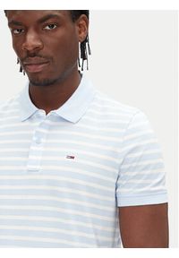 Tommy Jeans Polo DM0DM20676 Błękitny Slim Fit. Typ kołnierza: polo. Kolor: niebieski. Materiał: bawełna #5
