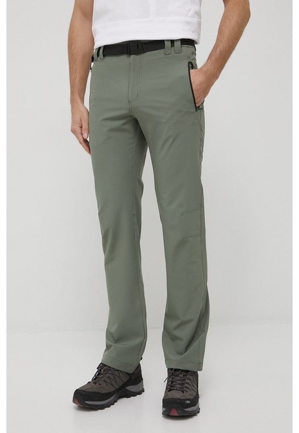 CMP spodnie męskie kolor zielony proste. Kolor: zielony. Materiał: tkanina. Wzór: gładki