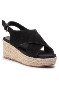 QUAZI Espadryle QZ-22-02-000239 Czarny. Kolor: czarny. Materiał: skóra, zamsz