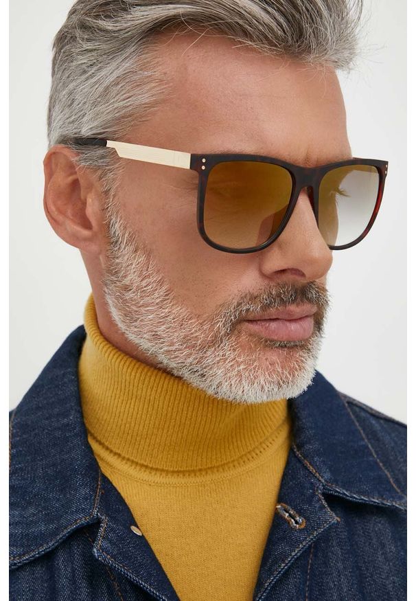 Guess okulary przeciwsłoneczne męskie kolor brązowy. Kolor: brązowy