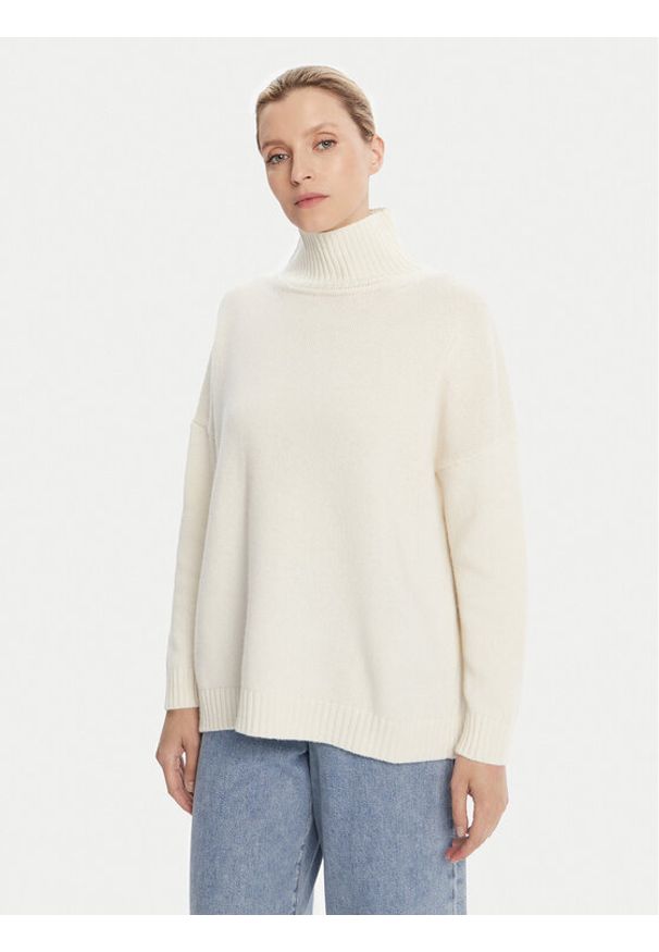 Weekend Max Mara Golf Borgia 2525366112 Écru Relaxed Fit. Typ kołnierza: golf. Materiał: wełna