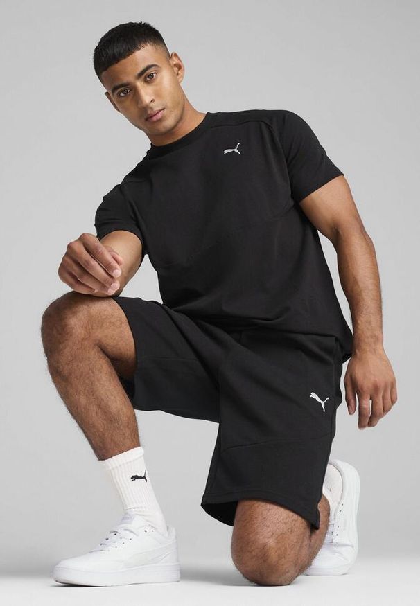 Puma - Męska koszulka PUMATECH PUMA Black. Kolor: czarny. Długość rękawa: raglanowy rękaw. Wzór: aplikacja, nadruk