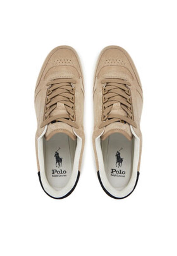 Polo Ralph Lauren Sneakersy 809960927003 Beżowy. Kolor: beżowy. Materiał: skóra, zamsz