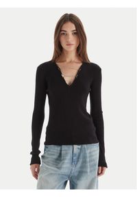 Patrizia Pepe Sweter 2K0331/K7S0-K103 Czarny Regular Fit. Kolor: czarny. Materiał: wiskoza