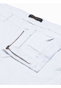 Ombre Clothing - Spodnie męskie chino P894 - białe - XL. Kolor: biały. Materiał: elastan, bawełna