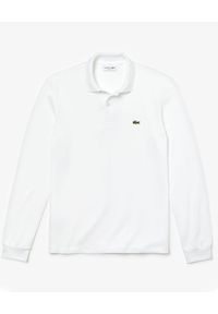 Lacoste - LACOSTE - Biały t-shirt polo z długim rękawem Regular Fit. Okazja: na spotkanie biznesowe, na co dzień, do pracy. Typ kołnierza: polo. Kolor: biały. Materiał: jeans, dresówka, tkanina. Długość rękawa: długi rękaw. Długość: długie. Wzór: haft. Styl: biznesowy, klasyczny, casual, sportowy #4