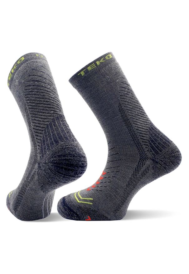 TEKO - Skarpety sportowe z wełną merino Teko ecoHIKE Discovery Light Half Cushion 2.0. Kolor: szary. Materiał: wełna. Sport: turystyka piesza