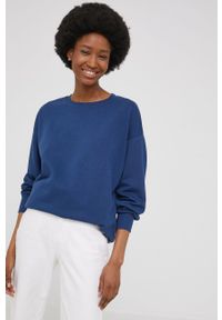 Answear Lab bluza bawełniana damska gładka. Kolor: niebieski. Materiał: bawełna. Wzór: gładki. Styl: wakacyjny