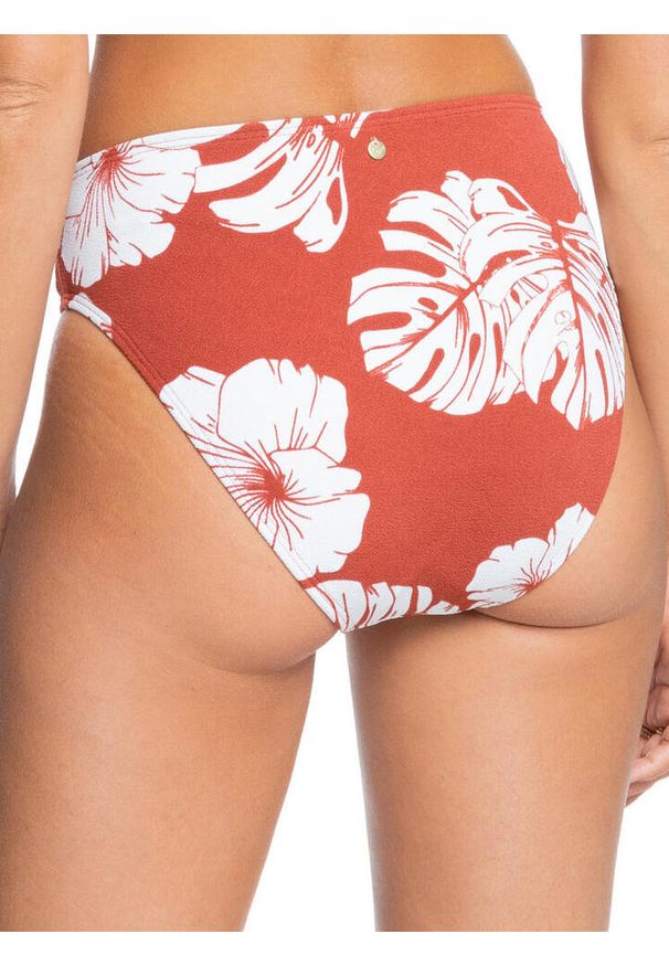 Dół od bikini damski Roxy Garden Trip. Kolor: brązowy. Materiał: elastan, poliamid