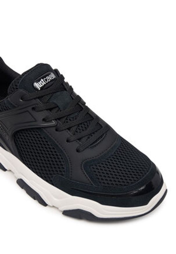 Just Cavalli Sneakersy 80QA3SH5 ZSE66 Czarny. Kolor: czarny. Materiał: materiał