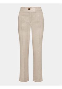 Marella Spodnie materiałowe Turbigo 2413131164 Beżowy Regular Fit. Kolor: beżowy. Materiał: len #2