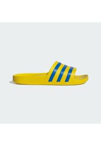 Adidas - Klapki adilette Aqua. Okazja: na plażę. Kolor: niebieski, żółty, wielokolorowy. Styl: elegancki