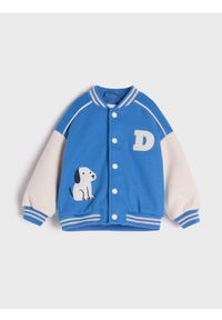 Sinsay - Kurtka bomberka - niebieski. Kolor: niebieski. Wzór: nadruk #1