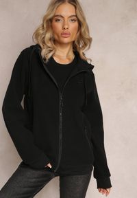 Renee - Czarna Sportowa Bluza Zapinana na Suwak z Haftowanym Napisem Kelso. Kolor: czarny. Materiał: bawełna. Wzór: haft, napisy. Styl: sportowy #4