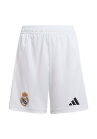 Adidas - Szorty Real Madrid 24/25 Home Kids. Kolor: biały. Materiał: materiał. Sport: piłka nożna