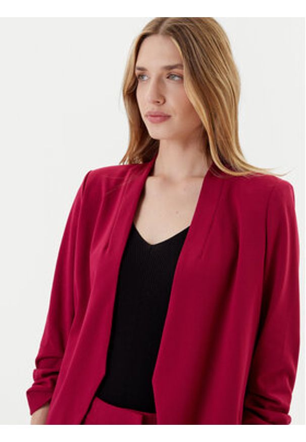 DKNY Marynarka P9RCAAWI Bordowy Regular Fit. Kolor: czerwony. Materiał: syntetyk