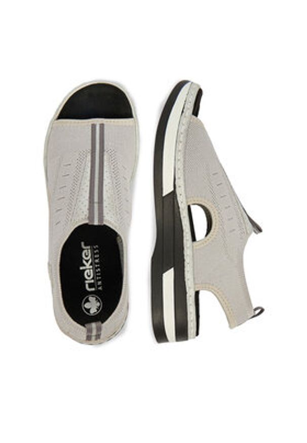 Rieker Sandały CEO-V59B5-90 Szary. Kolor: szary. Materiał: materiał