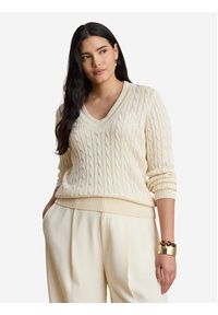 Lauren Ralph Lauren - LAUREN RALPH LAUREN Sweter 200888795011 Kremowy Relaxed Fit. Kolor: kremowy. Materiał: bawełna #5