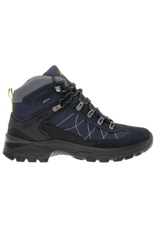 Buty Grisport 14510S56G - czarno-granatowe. Kolor: wielokolorowy, niebieski, czarny. Materiał: zamsz, skóra, materiał. Szerokość cholewki: normalna. Sport: turystyka piesza, wspinaczka