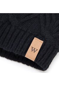 Wittchen - Damska czapka z ozdobnym wzorem. Kolor: czarny. Materiał: wiskoza. Wzór: ze splotem. Sezon: zima. Styl: klasyczny