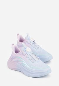 Born2be - Niebiesko-Różowe Buty Sportowe Sneakersy z Napisami i Geometrycznym Wzorem Adraseise. Okazja: na co dzień. Kolor: niebieski. Materiał: jeans. Wzór: geometria, napisy #9