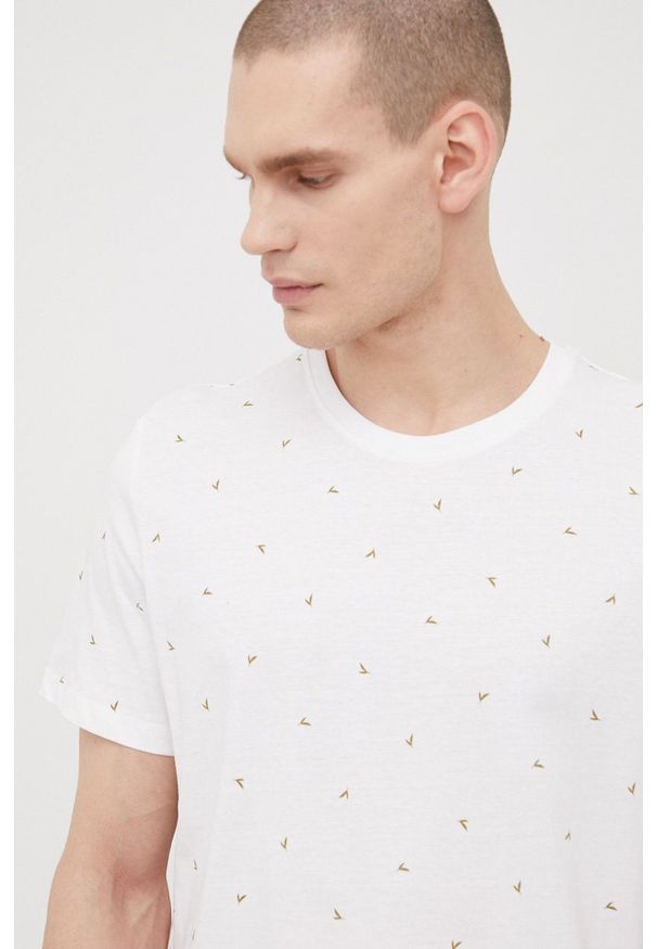 Tom Tailor t-shirt bawełniany kolor biały wzorzysty. Okazja: na co dzień. Kolor: biały. Materiał: bawełna. Styl: casual